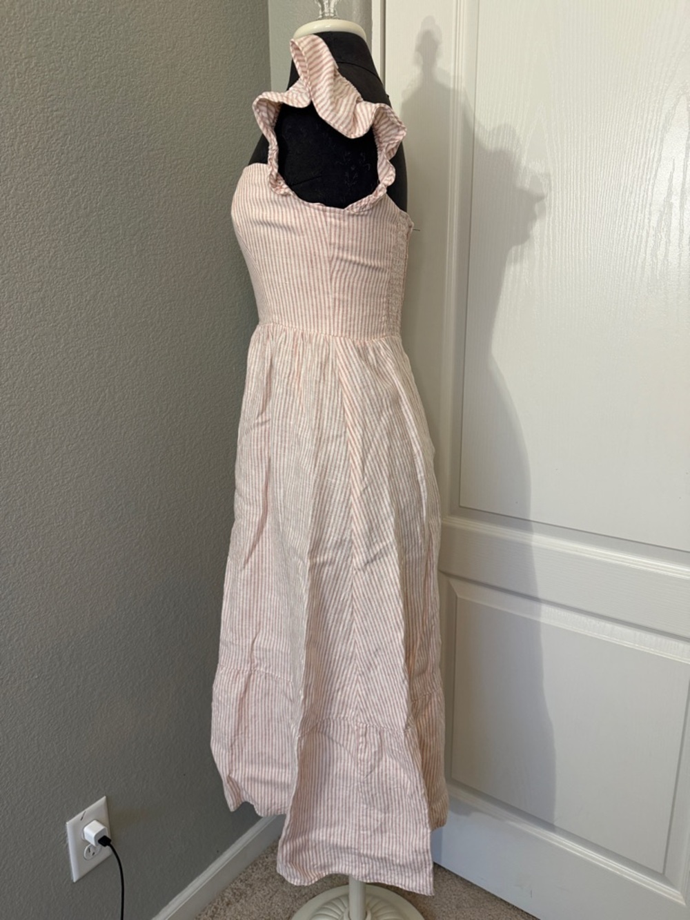 Reformation Lucila Linen Dress Square Neck Size 0 - Picture 4 of 10